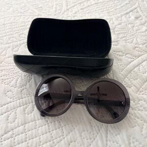 CHANEL Black Round Sunglasses